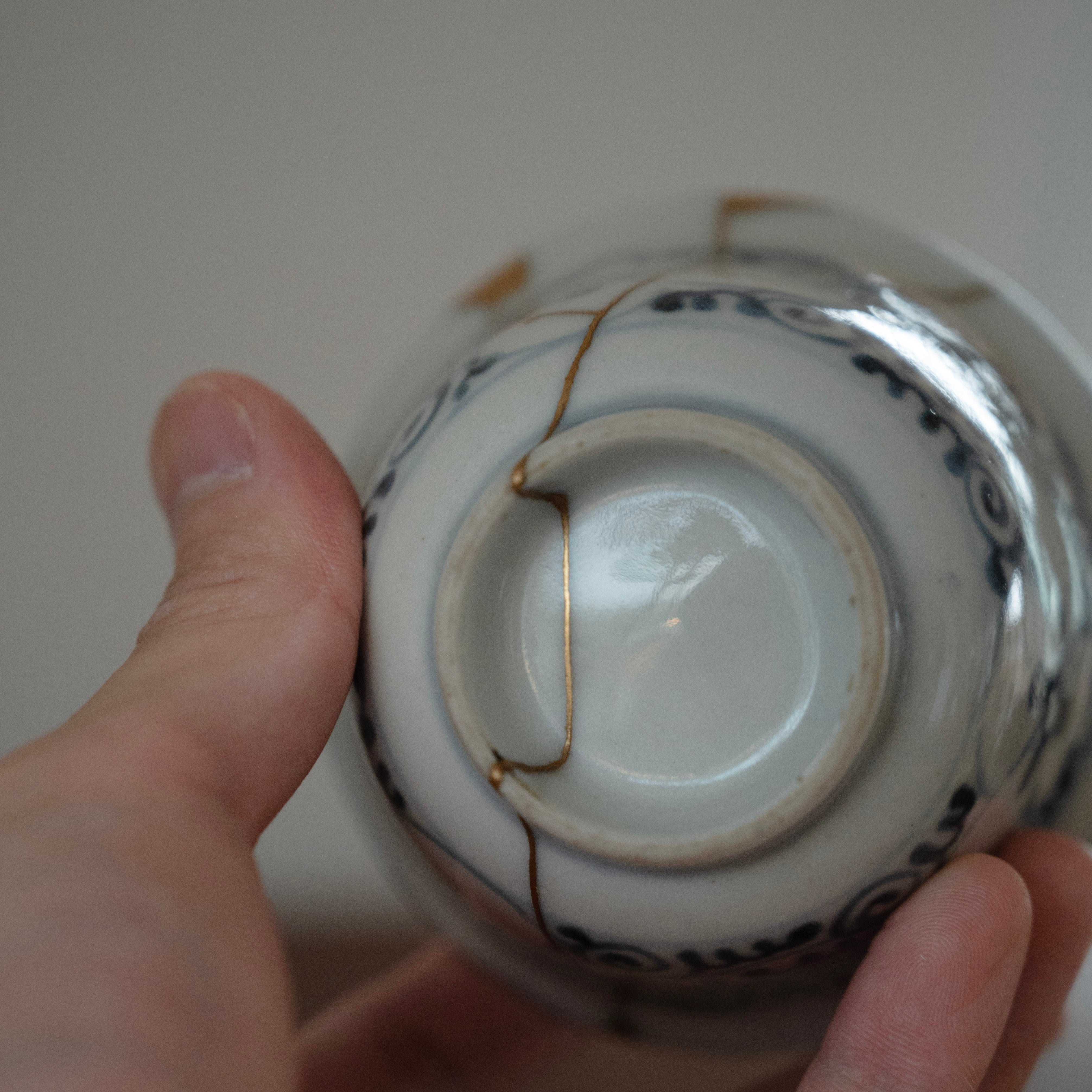Japanese antique cup with Kintsugi