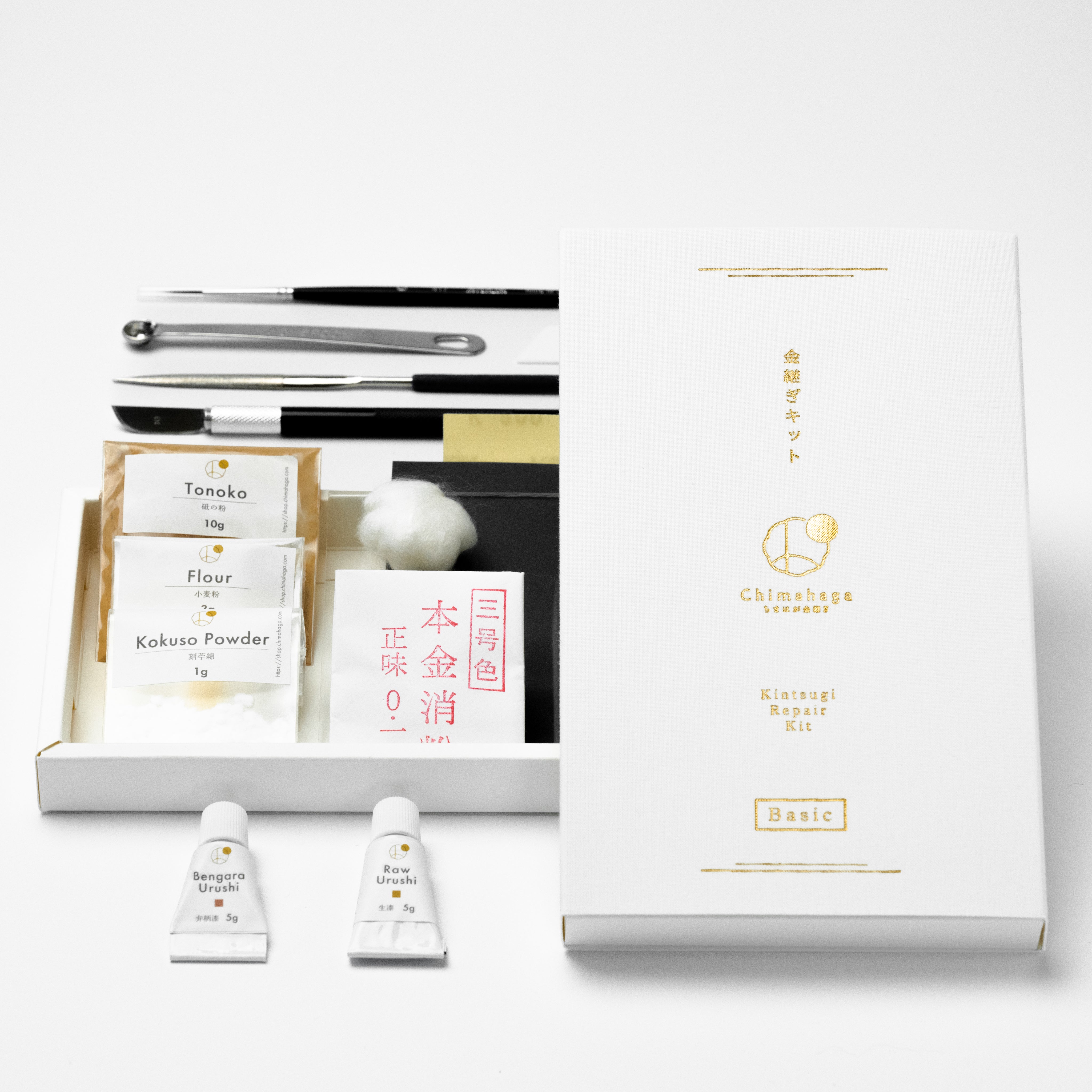 Traditional Kintsugi Repair Kit Basic Food Safe, Genuine Gold