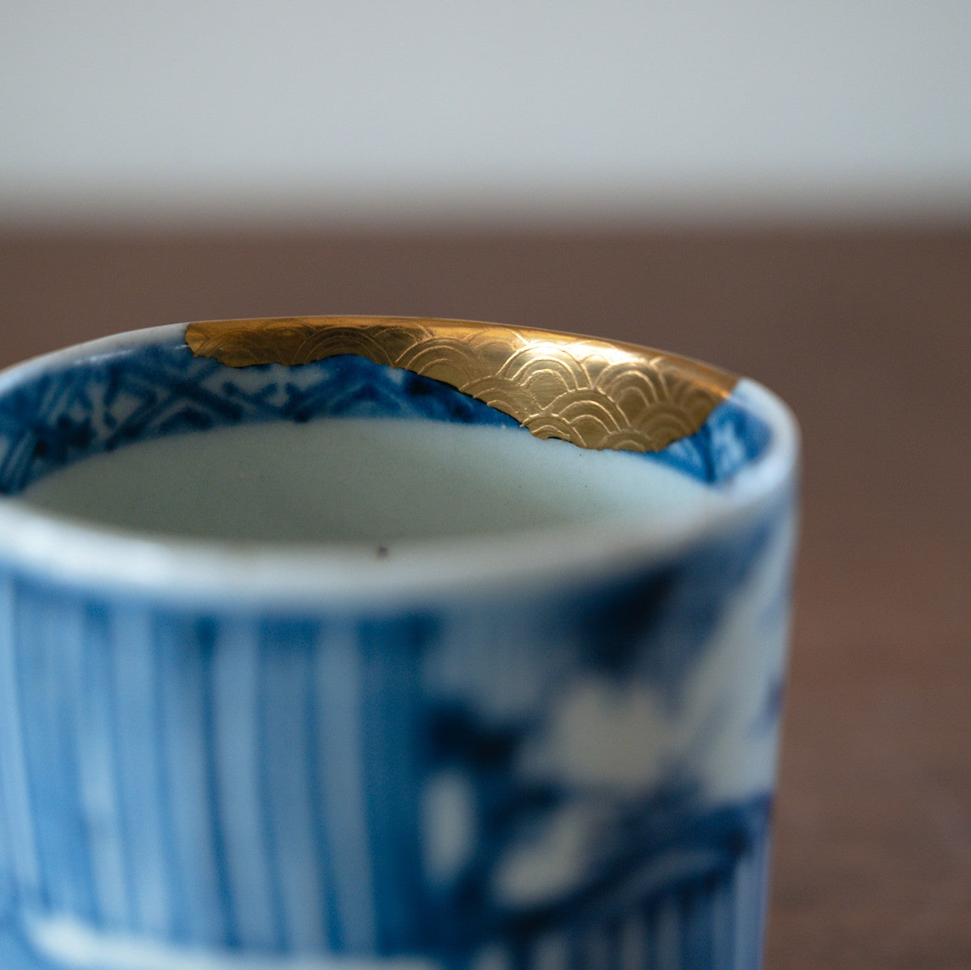 Antique sobachoko cup with Kintsugi maki-e